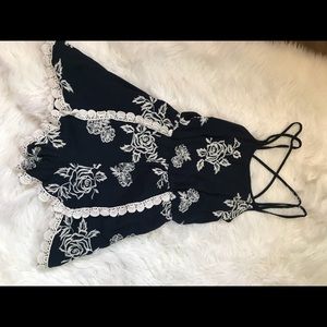 Crochet detailed romper